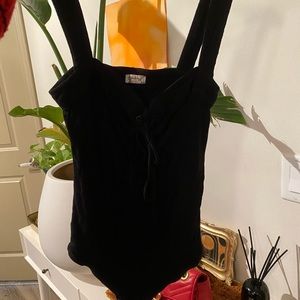Lace up black fee people bodysuit